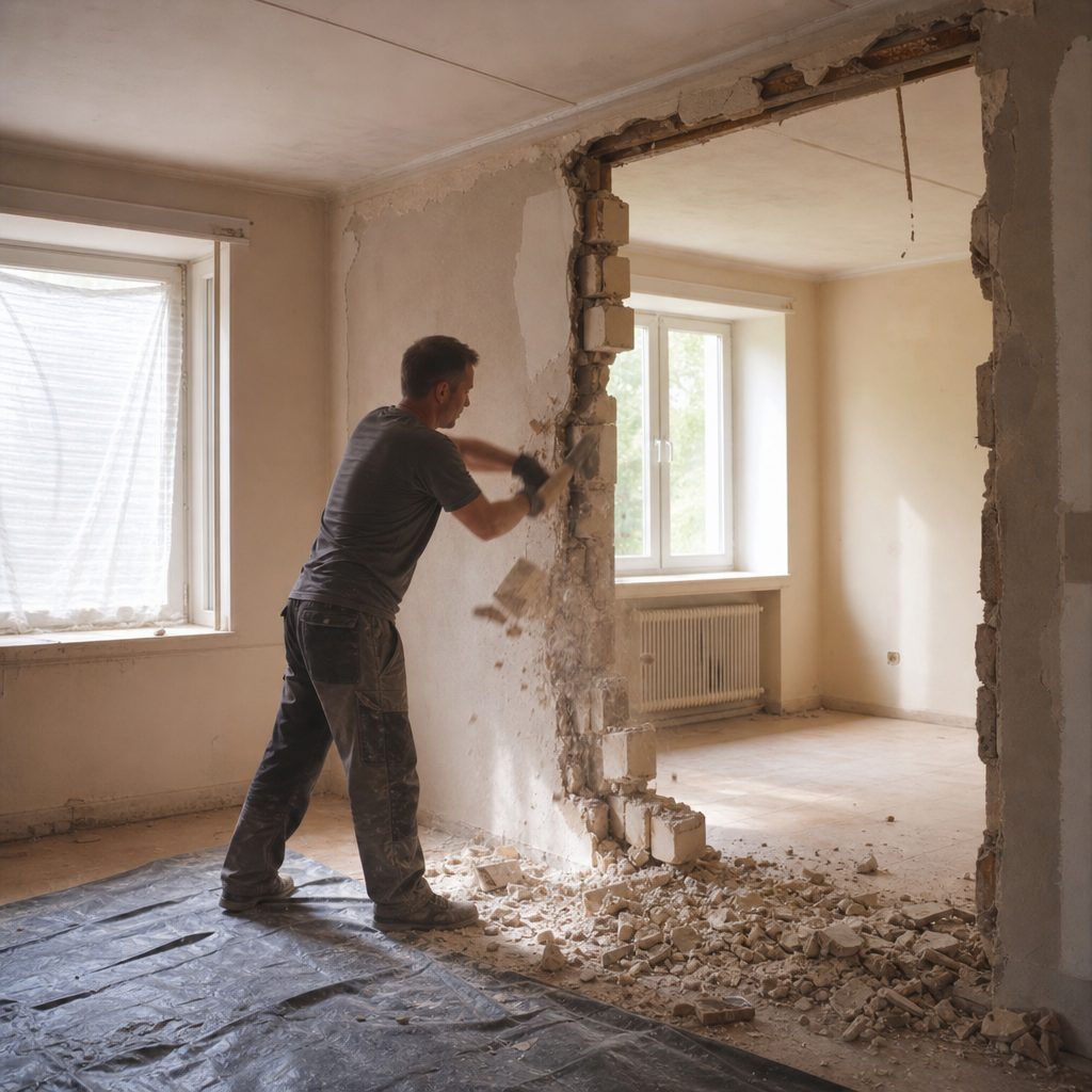 Innerer Abbruch einer nicht tragenden Wand